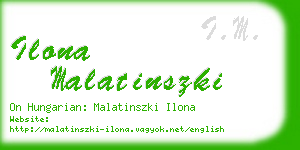 ilona malatinszki business card